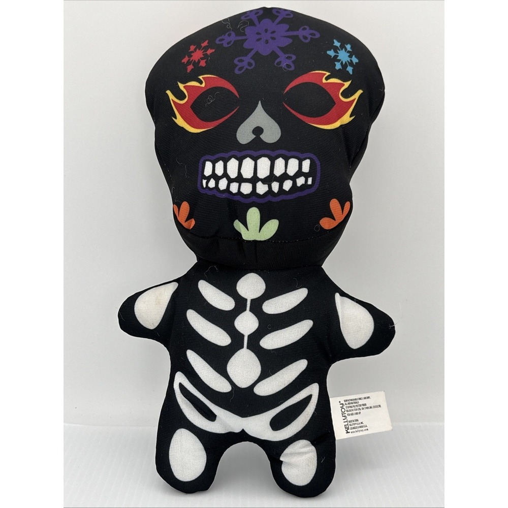 Kellytoy Plush Stuffed Day Of The Dead Skeleton Black Toy 11.5" Sugar Loaf